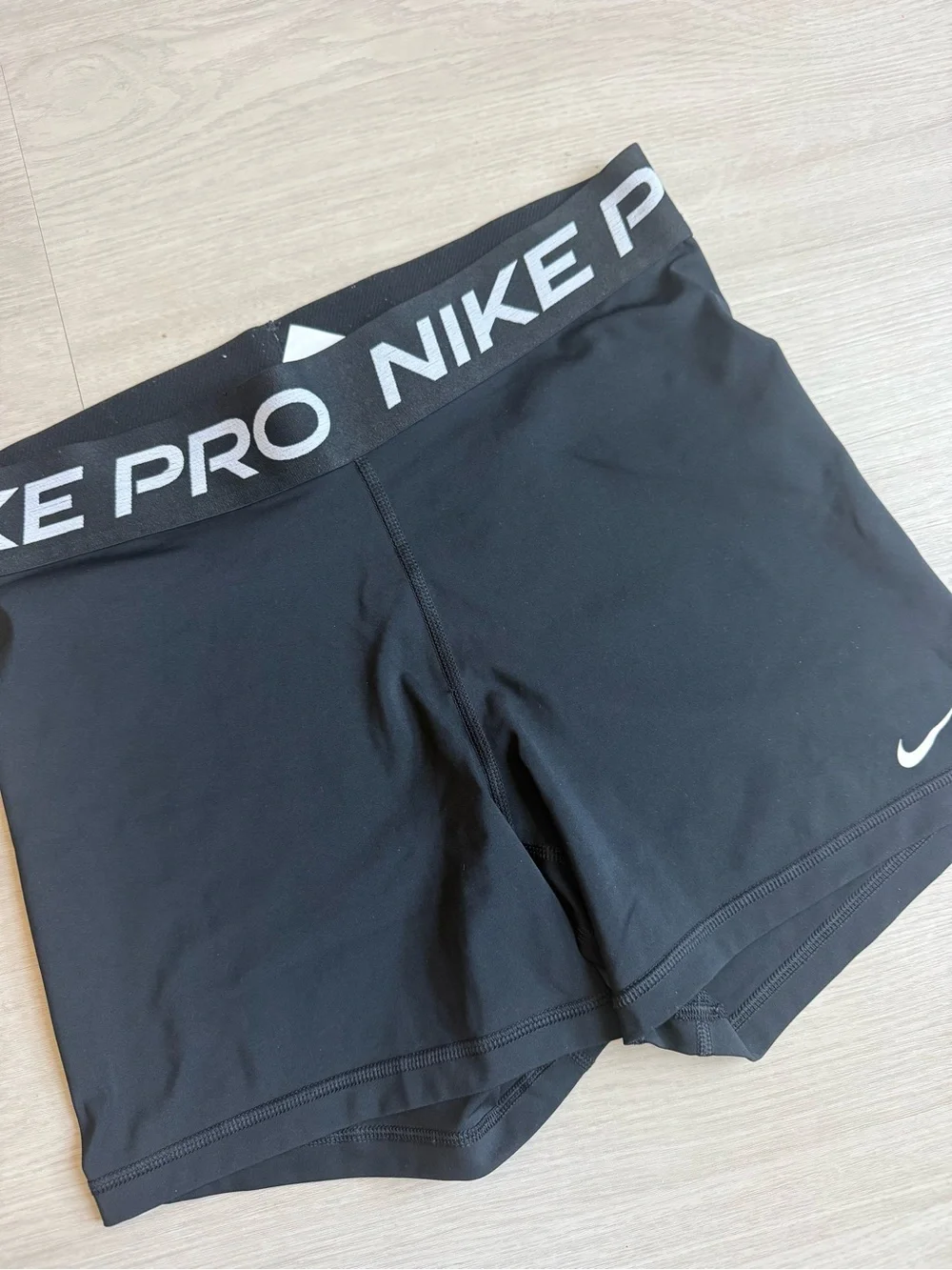 Nike Pro Black High-Waist Compression Bike Shorts - spandex